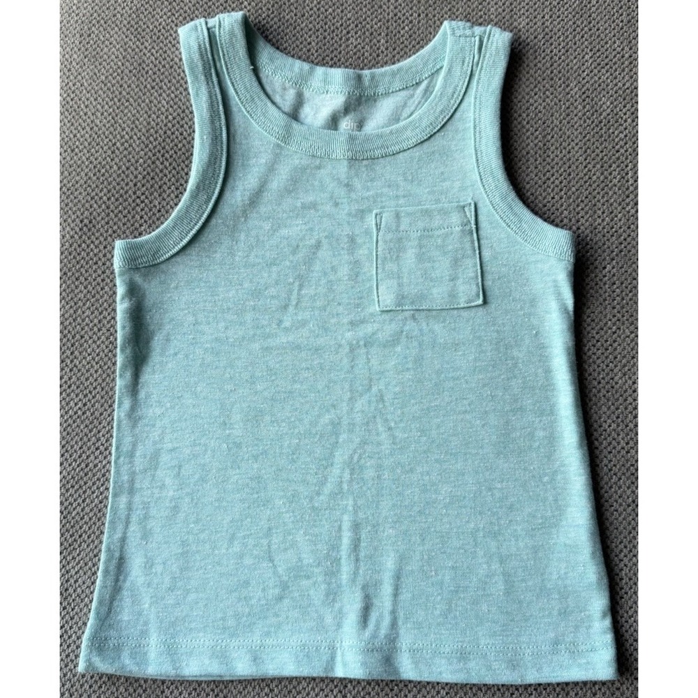 Dip Baby Tank Top 18-24M Aqua Blue Sleeveless Pocket Shirt Toddler